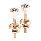 0.05 Carat (ctw) 14K Rose Gold Round White Diamond Ladies Cluster Stud Earrings