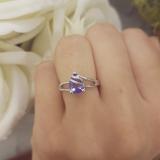Sterling Silver 8X6 MM Pear Tanzanite Ladies Solitaire Bridal Engagement Ring