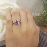 Sterling Silver 8X6 MM Pear Tanzanite Ladies Solitaire Bridal Engagement Ring