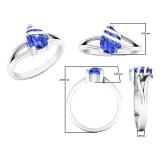 Sterling Silver 8X6 MM Pear Tanzanite Ladies Solitaire Bridal Engagement Ring