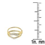 0.12 Carat (ctw) 10K Yellow Gold Round White Diamond Ladies Anniversary Enhancer Guard Wedding Band