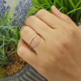 0.12 Carat (ctw) 14K Rose Gold Round White Diamond Ladies Anniversary Enhancer Guard Wedding Band