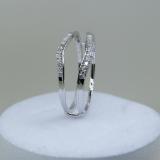 0.12 Carat (ctw) 14K White Gold Round White Diamond Ladies Anniversary Enhancer Guard Wedding Band