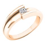 0.15 Carat (ctw) 10K Rose Gold Round White Diamond Ladies Fashion Bridal Solitaire Engagement Ring