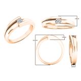 0.15 Carat (ctw) 18K Rose Gold Round White Diamond Ladies Fashion Bridal Solitaire Engagement Ring