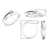 0.15 Carat (ctw) 18K White Gold Round White Diamond Ladies Fashion Bridal Solitaire Engagement Ring