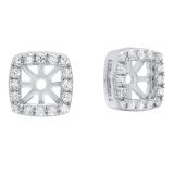 0.18 Carat (ctw) 14K White Gold Round White Diamond Removable Jackets For Stud Earrings