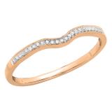 0.05 Carat (Ctw) 14K Rose Gold Round White Diamond Ladies Anniversary Wedding Stackable Band
