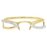 0.15 Carat (Ctw) 10K Yellow Gold Round Diamond Ladies Anniversary Wedding Band Enhancer Guard Ring