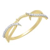 0.15 Carat (Ctw) 14K Yellow Gold Round Diamond Ladies Anniversary Wedding Band Enhancer Guard Ring