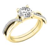 0.15 Carat (Ctw) 14K Yellow Gold Round Diamond Ladies Anniversary Wedding Band Enhancer Guard Ring