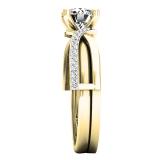 0.15 Carat (Ctw) 14K Yellow Gold Round Diamond Ladies Anniversary Wedding Band Enhancer Guard Ring