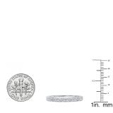 0.10 Carat (Ctw) 10K White Gold Round Diamond Ladies Anniversary Wedding Stackable Band 1/10 CT