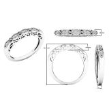0.10 Carat (Ctw) 10K White Gold Round Diamond Ladies Anniversary Wedding Stackable Band 1/10 CT