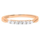 0.18 Carat (ctw) 10K Rose Gold Round White Diamond Ladies Bridal Wedding Band Anniversary Ring