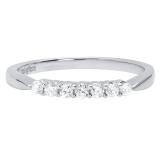 0.18 Carat (ctw) 10K White Gold Round White Diamond Ladies Bridal Wedding Band Anniversary Ring
