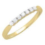 0.18 Carat (ctw) 10K Yellow Gold Round White Diamond Ladies Bridal Wedding Band Anniversary Ring