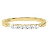 0.18 Carat (ctw) 10K Yellow Gold Round White Diamond Ladies Bridal Wedding Band Anniversary Ring