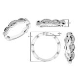 0.15 Carat (Ctw) 10K White Gold Round Diamond Ladies Bridal Anniversary Wedding Swirl Band