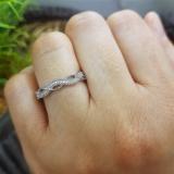 0.15 Carat (Ctw) 10K White Gold Round Diamond Ladies Bridal Anniversary Wedding Swirl Band