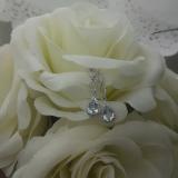 10K White Gold 7X5 MM Each Pear Aquamarine & Round Diamond Ladies Infinity Dangling Drop Earrings