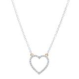 0.20 Carat (Ctw) 14K Rose Gold Round White Diamond Ladies Heart Pendant
