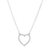0.20 Carat (Ctw) 14K White Gold Round White Diamond Ladies Heart Pendant