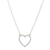 0.20 Carat (Ctw) 14K Yellow Gold Round White Diamond Ladies Heart Pendant