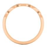0.08 Carat (ctw) 18K Rose Gold Round White Diamond Ladies Swirl Anniversary Wedding Stackable Band