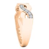 0.08 Carat (ctw) 18K Rose Gold Round White Diamond Ladies Swirl Anniversary Wedding Stackable Band