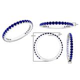 10K White Gold Round Blue Sapphire Ladies Anniversary Wedding Stackable Band