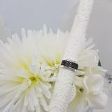 0.42 Carat (ctw) Platinum Plated Sterling Silver Round Black & White Diamond Men's Hip Hop Ring