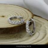 0.25 Carat (ctw) Sterling Silver Round White Diamond Ladies Hoop Earrings