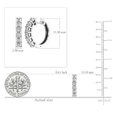 0.25 Carat (ctw) Sterling Silver Round White Diamond Ladies Hoop Earrings