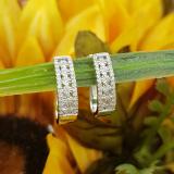 0.22 Carat (ctw) Sterling Silver Round White Diamond Ladies Huggies Hoop Earrings 1/4 CT