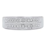 0.24 Carat (ctw) 18K White Gold Round White Diamond Men's Anniversary Wedding Band 1/4 CT