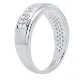 0.55 Carat (Ctw) Sterling Silver Round White Diamond Men's Wedding Band