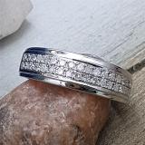 0.55 Carat (Ctw) Sterling Silver Round White Diamond Men's Wedding Band