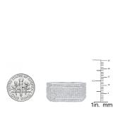 0.76 Carat (ctw) 10K White Gold Round White Diamond Men's Flashy Hip Hop Pinky Ring 3/4 CT