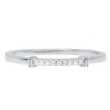 0.04 Carat (ctw) 10K White Gold Round Diamond Ladies Wedding Matching Band Stackable Ring