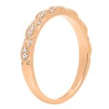 0.12 Carat (ctw) 10K Rose Gold Round White Diamond Ladies Anniversary Wedding Band