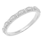 0.12 Carat (ctw) 10K White Gold Round White Diamond Ladies Anniversary Wedding Band