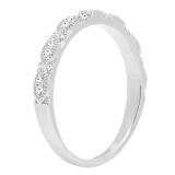0.12 Carat (ctw) 10K White Gold Round White Diamond Ladies Anniversary Wedding Band