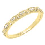 0.12 Carat (ctw) 10K Yellow Gold Round White Diamond Ladies Anniversary Wedding Band