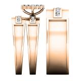 0.50 Carat (ctw) 10K Rose Gold Round White Diamond Men & Women's Ring Trio Set 1/2 CT
