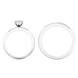 0.50 Carat (ctw) 10K White Gold Round White Diamond Men & Women's Ring Trio Set 1/2 CT