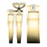 0.50 Carat (ctw) 18K Yellow Gold Round White Diamond Men & Women's Ring Trio Set 1/2 CT