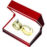 0.50 Carat (ctw) 18K Yellow Gold Round White Diamond Men & Women's Ring Trio Set 1/2 CT