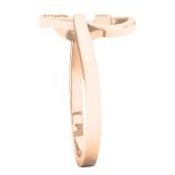 0.05 Carat (ctw) 10K Rose Gold Round White Diamond Ladies Promise Heart Ring