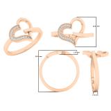 0.05 Carat (ctw) 10K Rose Gold Round White Diamond Ladies Promise Heart Ring